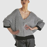 Mosaic Knit - White and Black