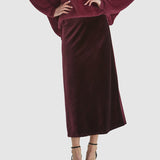 Mustang Sally Velvet Skirt - Wine