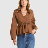 Tiny Dancer Wrap Cardi - Cinnamon