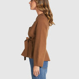 Tiny Dancer Wrap Cardi - Cinnamon