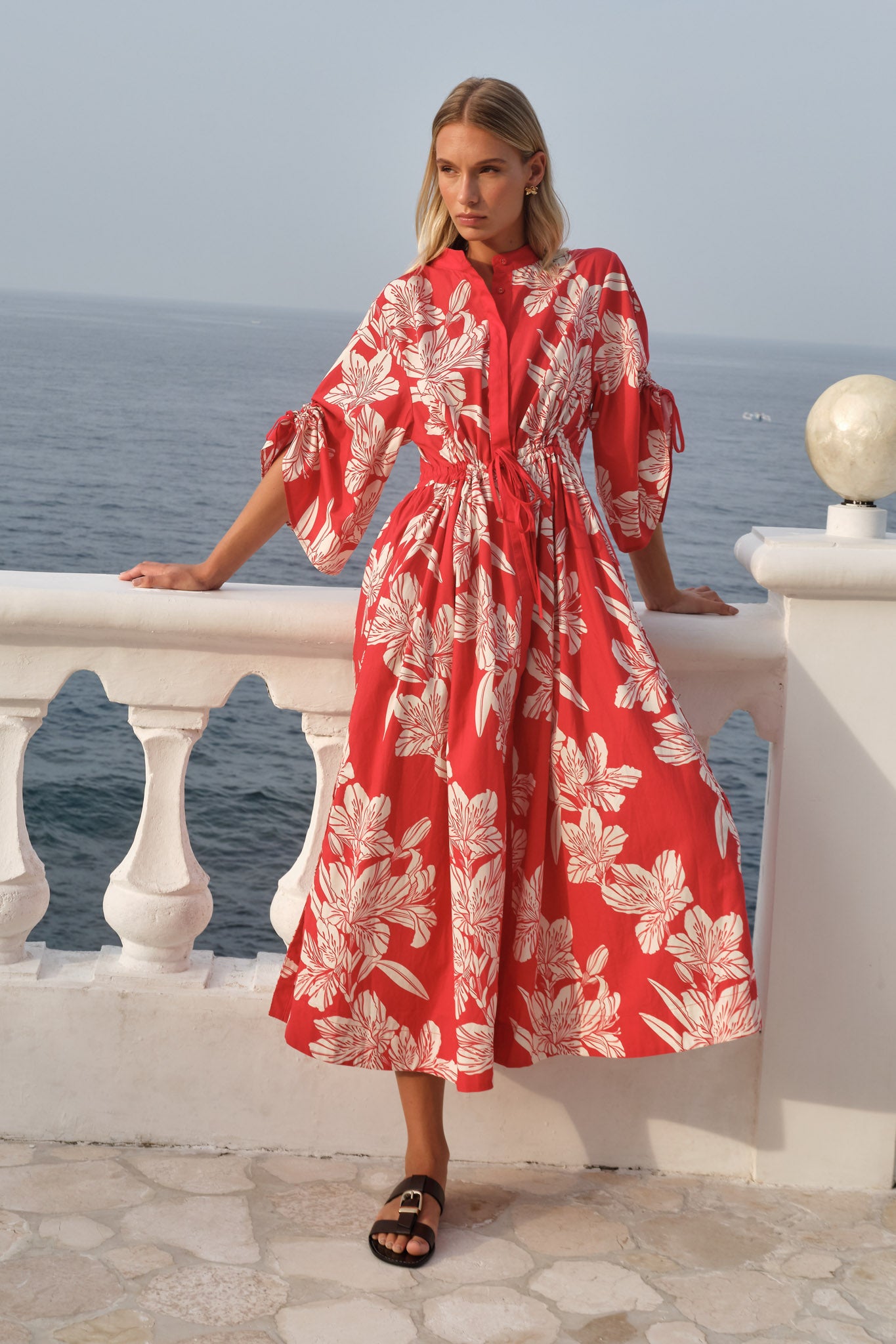 cream red dress With Love Mini Dress (Cream/Red)