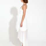 Oasis Sheer Frill Slip Maxi Dress - White