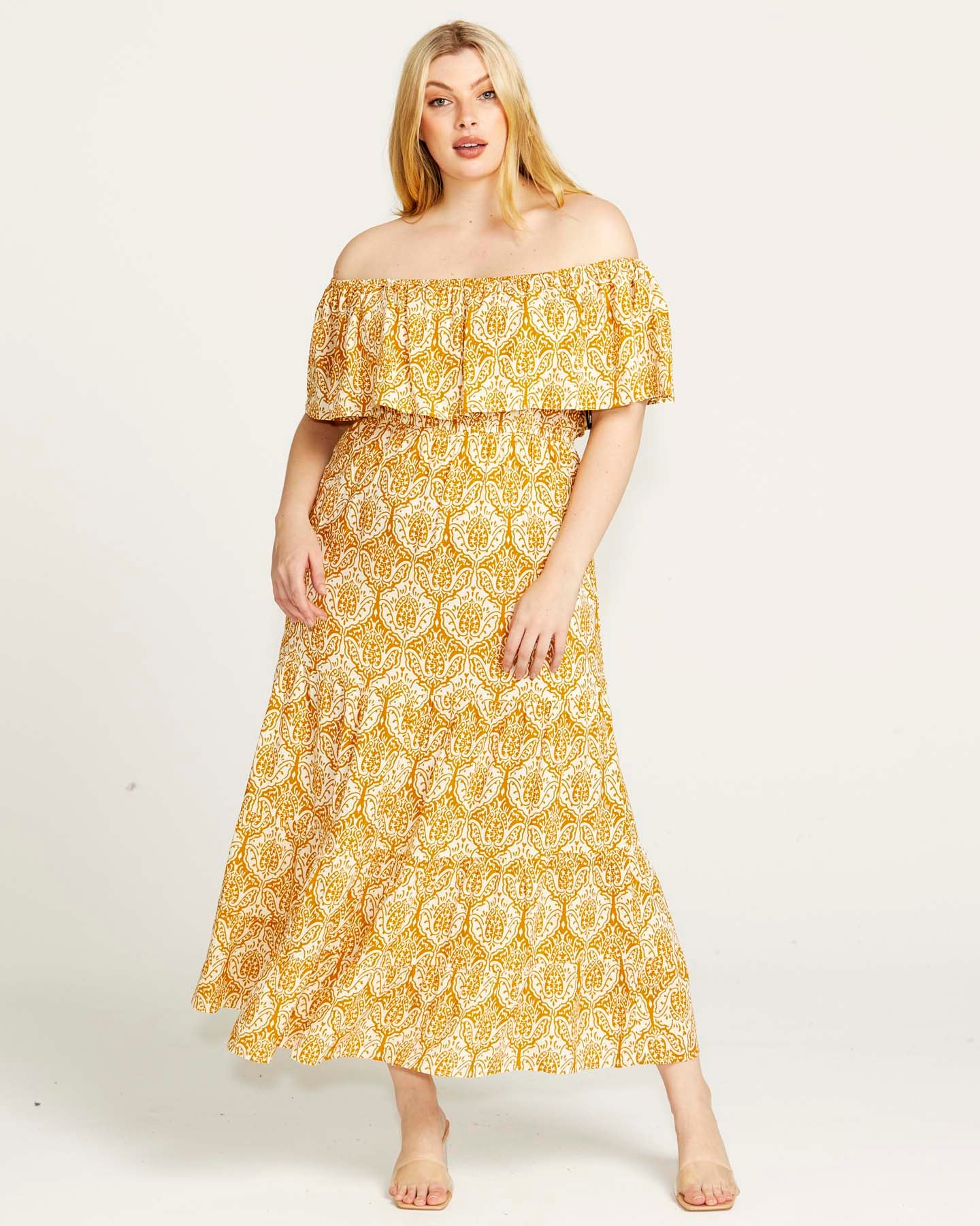 Batik off sales shoulder dress