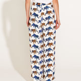 Queen Of The Jungle High-Waisted Wide Leg Pant - Blue/Brown Tiger Print