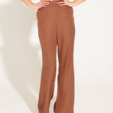 One And Only High Waisted Wide Leg Flared Pant  - Mocha Brown