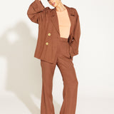 One And Only Trench Double Breasted Oversized Blazer - Mocha Brown