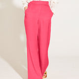 One And Only High Waisted Wide Leg Flared Pant - Hot Pink