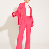 One And Only High Waisted Wide Leg Flared Pant - Hot Pink