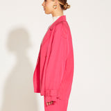 One And Only Trench Double Breasted Oversized Blazer - Hot Pink