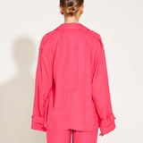 One And Only Trench Double Breasted Oversized Blazer - Hot Pink