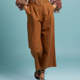 Exhale Belted Wide Leg Pant - Mocha
