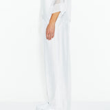 Sunlight and Shadow Silk Pant - White