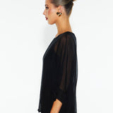 Sunlight and Shadow Silk Top - Black