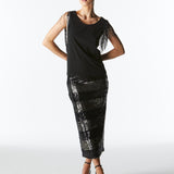 Wild Ones Skirt - Black Gunmetal Stripe