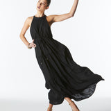 Midsummer Halter Maxi Dress - Black