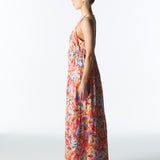 Midsummer Halter Maxi Dress - Sunset Palm