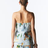 The Terrace Strapless Top - Postcard