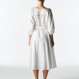 Lily Pond Embroidered Dress - Ivory