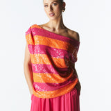 Wild Ones Top - Orange Fuchsia Stripe