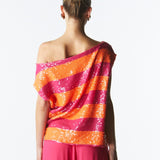 Wild Ones Top - Orange Fuchsia Stripe