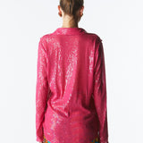 Impression Sequin Shirt - Fuchsia