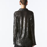 Impression Sequin Shirt - Gunmetal