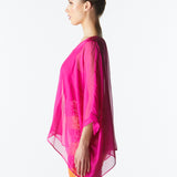 Blossoming Silk Top - Fuchsia