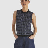 Kinetic Knit Top - Navy Boucle