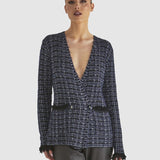 Beverley Knit Cardi - Navy Boucle