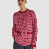 Beverley Knit Cardi - Pink Boucle