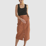 Airborne Leather Skirt - Tan