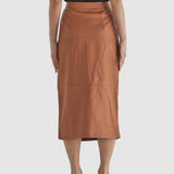 Airborne Leather Skirt - Tan