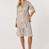 Luna Wrap Blazer - Cream/Black