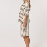 Luna Wrap Blazer - Cream/Black