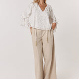 Delia Ruffle Top - White
