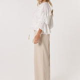 Delia Ruffle Top - White