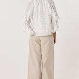Delia Ruffle Top - White