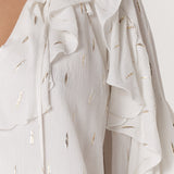 Delia Ruffle Top - White