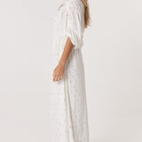 Delia Batwing Dress - White