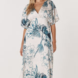 Solstice Palms Midi Dress - Palm Print