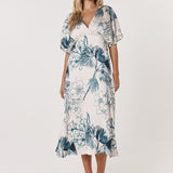 Solstice Palms Midi Dress - Palm Print