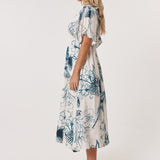 Solstice Palms Midi Dress - Palm Print