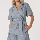 Marina Wrap Anorak - Navy Stripe