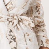 Ines Sequin Linen Blazer - Ecru