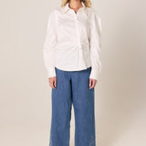 Aspen Asymmetrical Opening Shirt - White