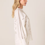 Aven Embroidered Blouse - White