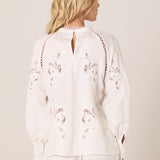 Aven Embroidered Blouse - White