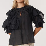 Celeste Ruffled Blouse - Black