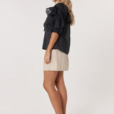 Celeste Ruffled Blouse - Black