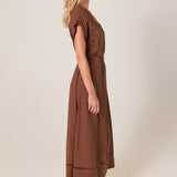 Aven Embroidered Dress - Cinnamon